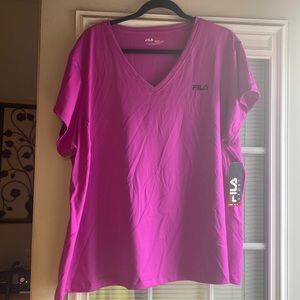 NWT FILA purple v-neck dry fit top - 3X